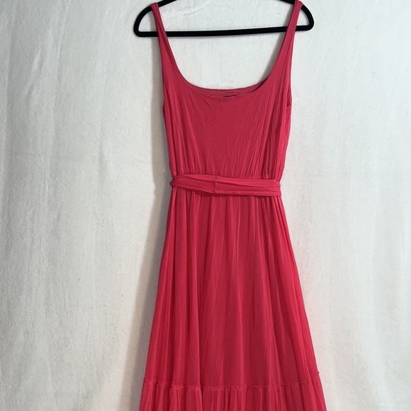 Fuzzi Made in Italy Pink Tiered Maxi dress Size L - Picture 9 of 9